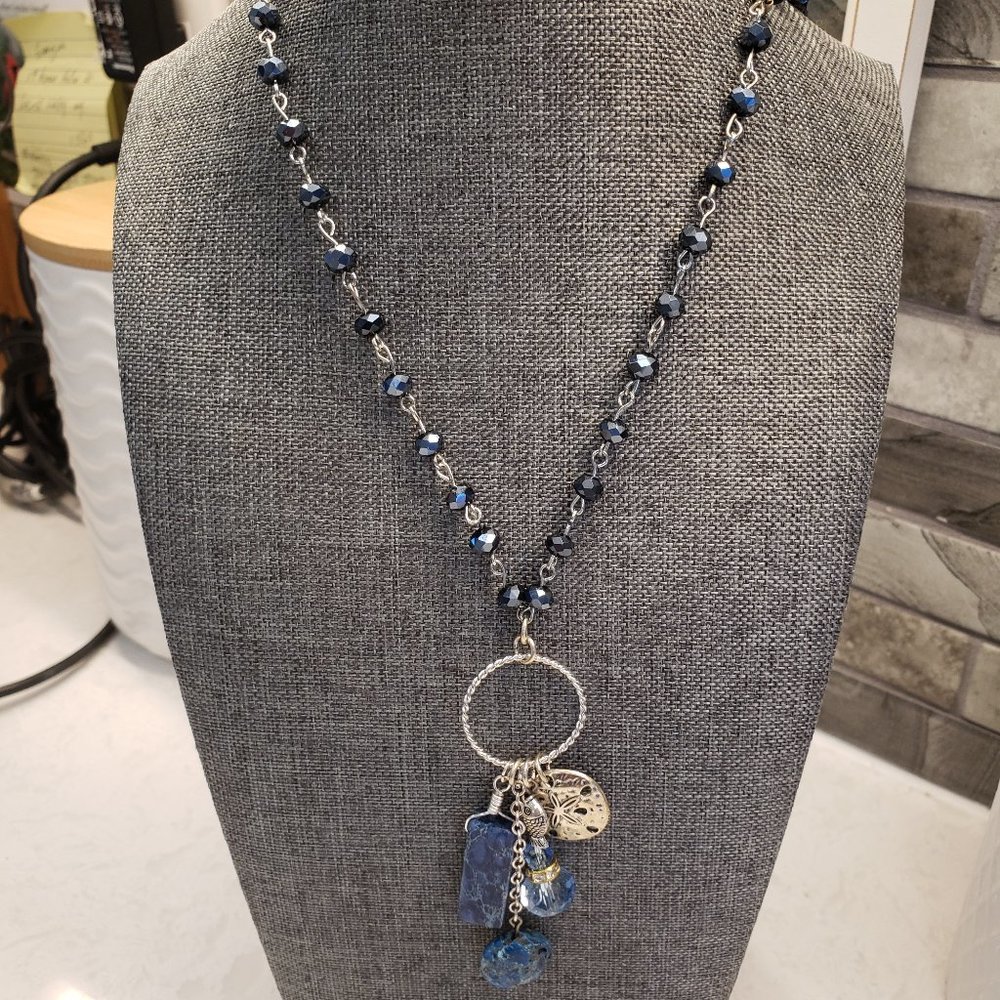 Handmade Beaded Necklace with sterling silver
